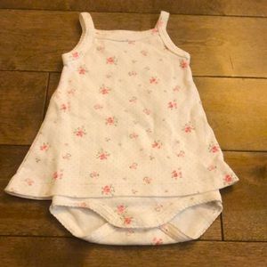 Petit Bateau Baby Floral Onesie with built in skirt - Size 3M